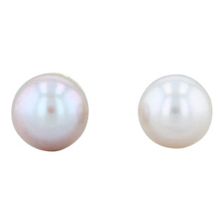 Pink Cultured Pearl Stud Earrings 14k Yellow Gold Pierced Nordstrom - 2 Pieces For Sale