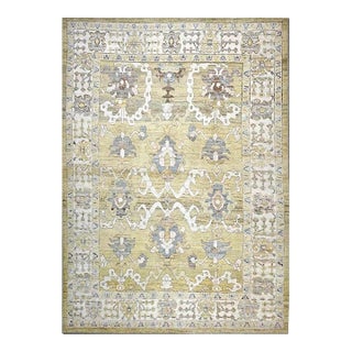 21st Century Turkish Oushak Wool 9x13 Gold, Ivory & Gray Handmade Area Rug #1144134 For Sale