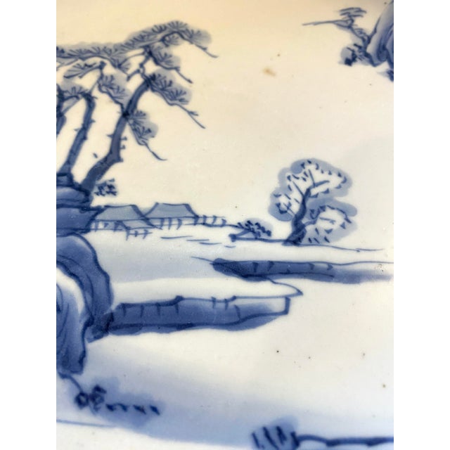 Mid 19th Century Antique Japanese Arita Porcelain Plate With Landscape Design, Edo to Meiji Period (1850–1880) For Sale - Image 5 of 8