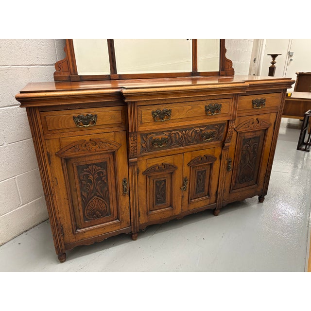 Victorian Antique Spanish or Victorian Sideboard / Buffet With Mirror For Sale - Image 3 of 12