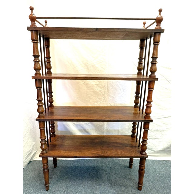 Early 1900's Victorian Étagère With Turned Legs and Four Fixed Shelves For Sale - Image 9 of 18