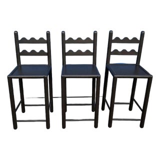 Set of 3 Country French Counter Stools For Sale