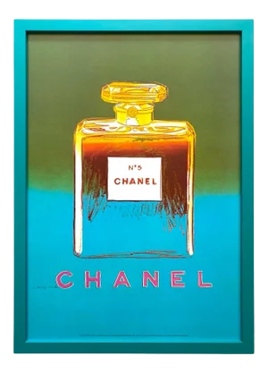 Andy Warhol Foundation Vintage 1997 Lithograph Print Framed Pop Art Poster " Chanel No. 5 " 1985