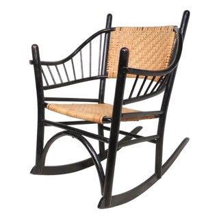 Mid 20th Century Old Hickory Style Rocking Chair For Sale