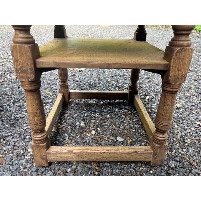 Round Oak Lamp Tables, 1925, Set of 2 For Sale - Image 12 of 15