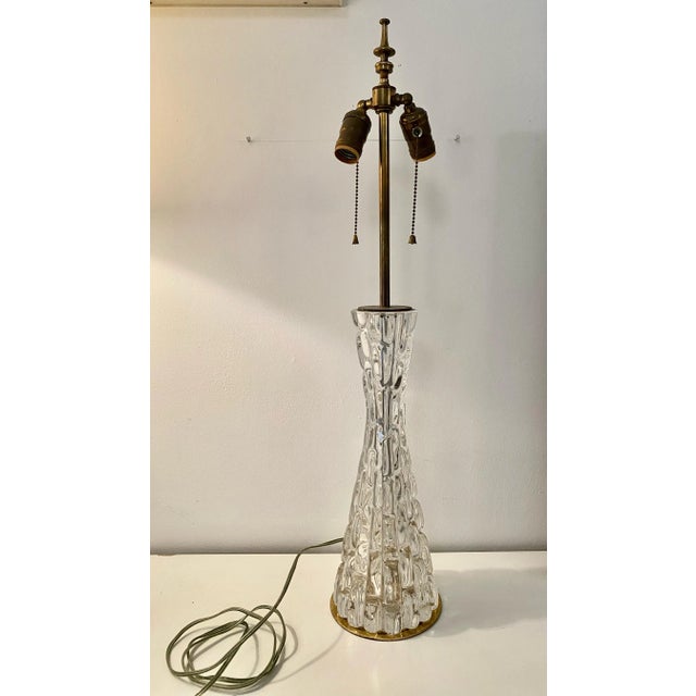 Mid-Century Modern Carl Fagerlund Relief Glass Lamp by Orrefors. 1960's For Sale - Image 9 of 9