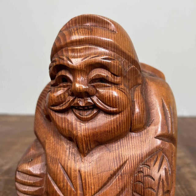 Shōwa Period Wooden Ebisu and Daikoku Gods, Kisoji, Japan, 1980s, Set of 2 For Sale - Image 4 of 10