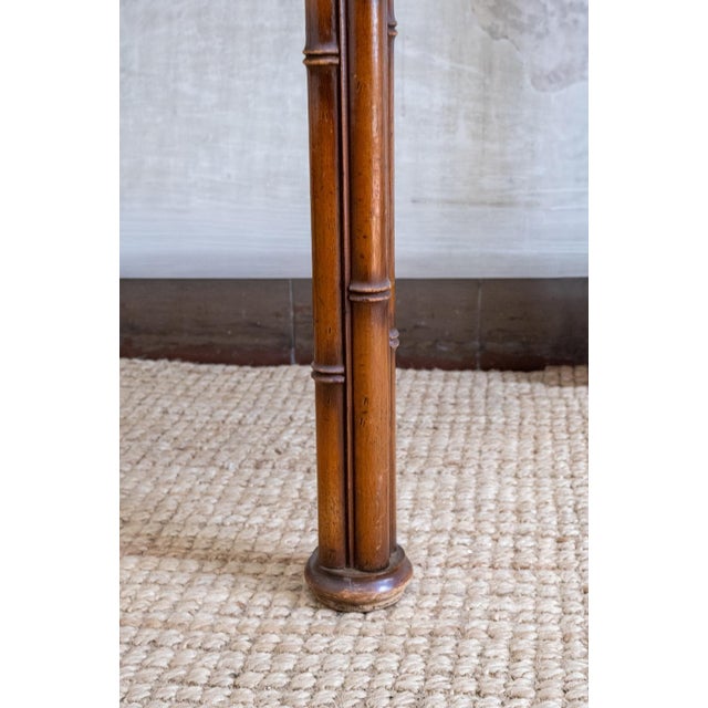 Demi-Lune Console Tables in Faux Bamboo, 1970s, Set of 2 For Sale - Image 4 of 6