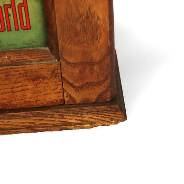 Antique Wells & Richardson Co. Diamond Dye Oak & Embossed Country Store Cabinet For Sale - Image 11 of 15