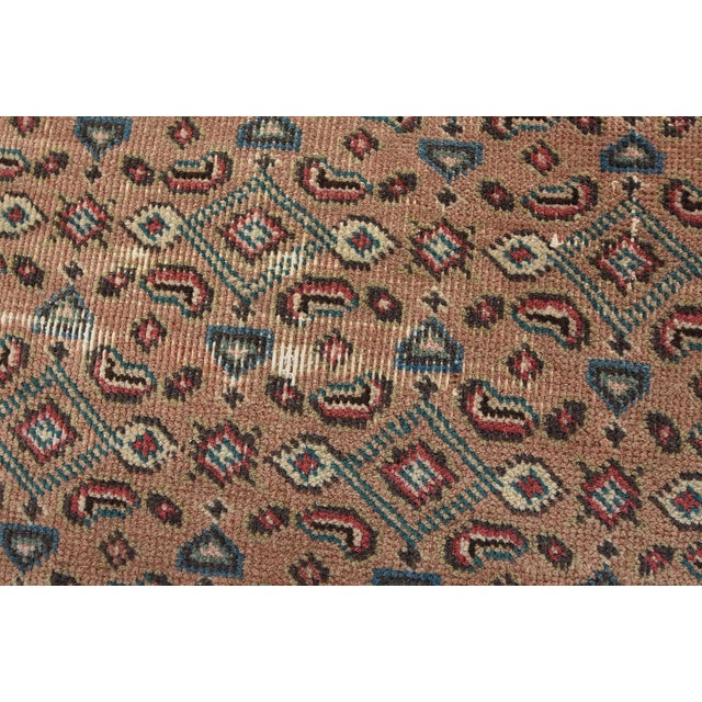 Tabriz Rug 8'1'' X 10'7'' Pink Wool Vintage Distressed Hand-Knotted Carpet For Sale - Image 11 of 15