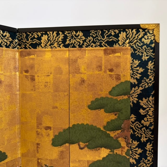 Gold Vintage Japanese Miniature Table Screen For Sale - Image 8 of 10