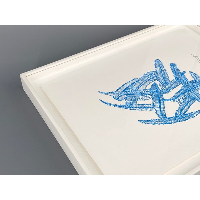 Blue Mark Tobey, Composition in Blue, 1972, Lithograph on Paper, Framed For Sale - Image 8 of 11