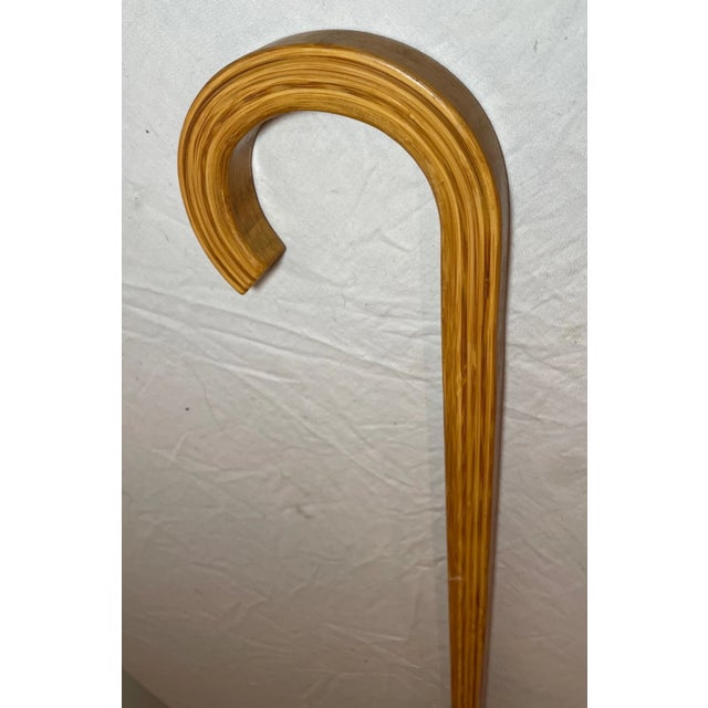 Wood High Quality Vintage Handmade Japanese Kyoto Square Bamboo Walking Stick Cane For Sale - Image 7 of 15
