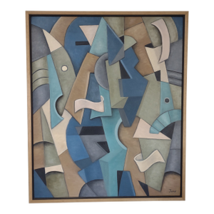 "In and Out"/ Cubist Oil Painting/ by Trish Toro, Framed