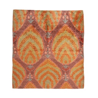 Vintage Ottoman Style Square Rug, Purple With Floral Medallions - Rug & Kilim For Sale