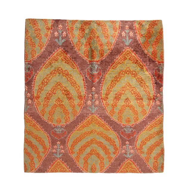 Vintage Ottoman Style Square Rug, Purple With Floral Medallions - Rug & Kilim For Sale