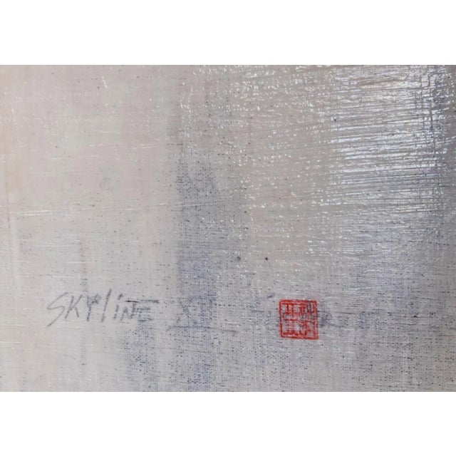 Contemporary "SkyLine XII" Contemporary Abstract Acrylic Painting For Sale - Image 3 of 4