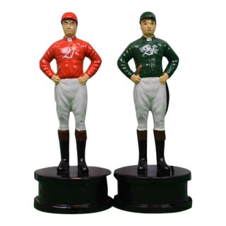 Set X 2 "21" Club Red & Green Jockey Bottle Cap Openers W/ Gift Bag (New) For Sale