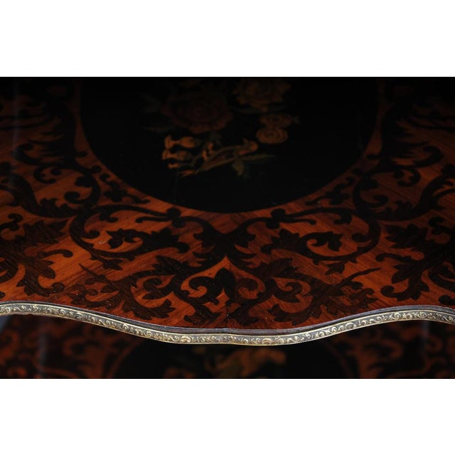 Wood 19th Century Marquetry Side Table with Jewelry Box, 1870s For Sale - Image 7 of 18