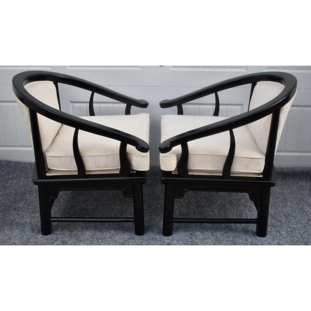 American of Martinsville Armchairs Vintage Horseshoe Ming Lounge Pair MCM For Sale In Philadelphia - Image 6 of 15