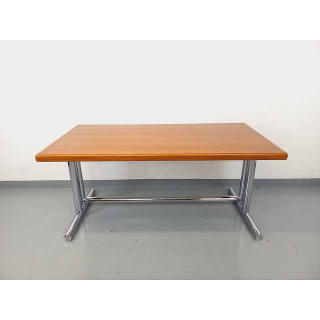 Vintage Desk in Walnut and Chrome Metal, 1970s For Sale - Image 16 of 18