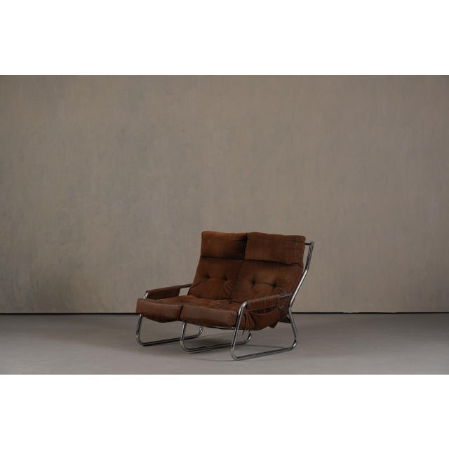 Brown Mid-Century Sofa by Gillis Lundgren for Ikea, Sweden, 1970s For Sale - Image 8 of 15