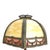 Gold Bradley & Hubbard 8-Panel 2-Tone Arts & Crafts Slag Glass Lamp Table C1920 For Sale - Image 8 of 11