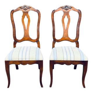 Ethan Allen Country French Dining Side Chairs 26-6202 Finish 216 Bordeaux (B) - a Pair For Sale