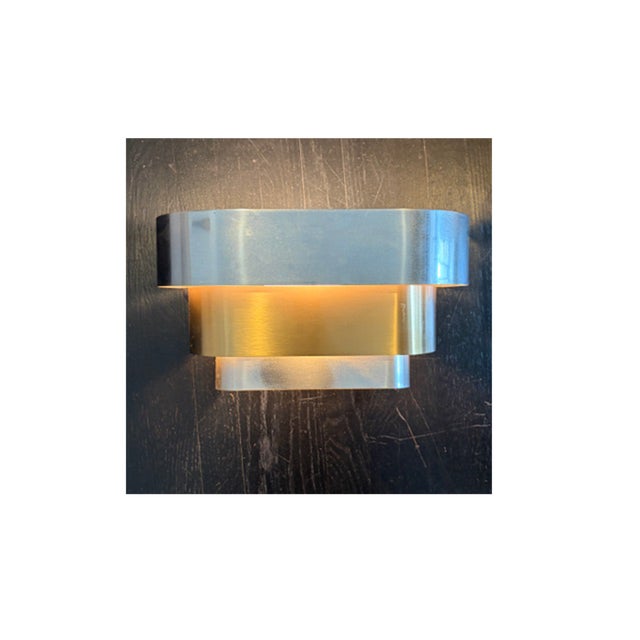 Mid-Century Modern Vintage 1970s Italian Space Age Tiered Stilnovo Style Wall Sconce – a Pair For Sale - Image 3 of 6