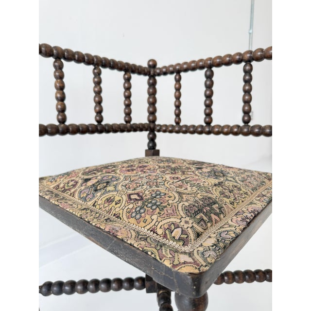 Wood Antique 20th Century French Bobbin Corner Chair For Sale - Image 7 of 16