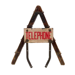 Enamel Telephone Sign, 1950s