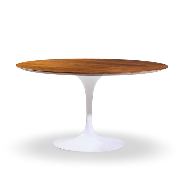 Mid-Century Modern Eero Saarinen for Knoll Mid Century 54 Inch Walnut Tulip Dining Table For Sale - Image 3 of 6