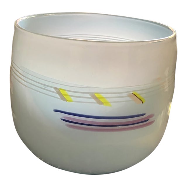 Postmodern Mark Hartung Hand-Blown Art Glass Vase For Sale
