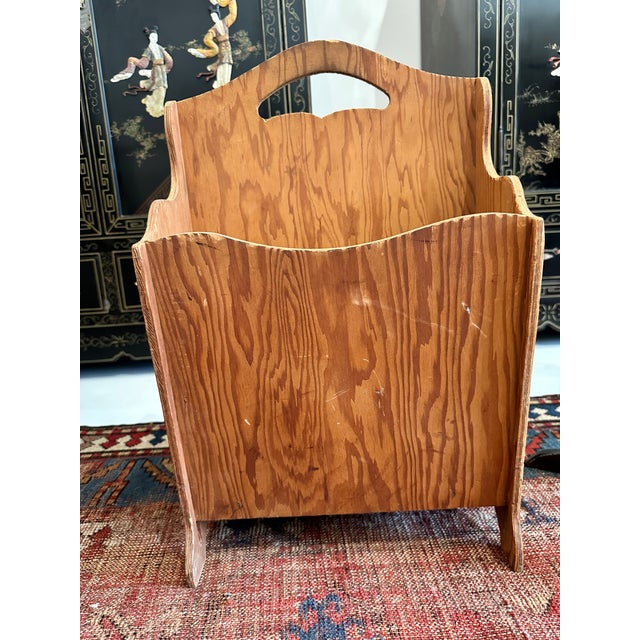 Early 20th Century Handpainted Wood Magazine Rack For Sale - Image 4 of 5