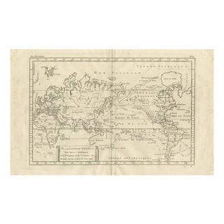 General World Planisphere for Navigation and Trade by Bonne, 1780 For Sale