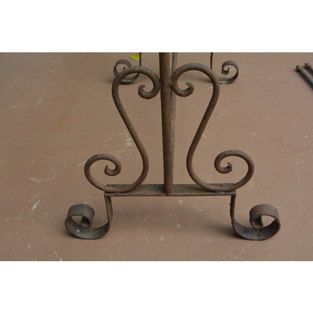 Burnt Umber Vintage Cast Iron / Metal Primitive Rustic 3 Tier Graduated Drying / Quilt Rack Stand For Sale - Image 8 of 18