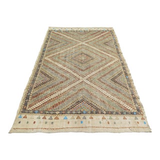 Mid 20th Century Sand Colored Classical Turkish Kilim Large Area Rug For Sale