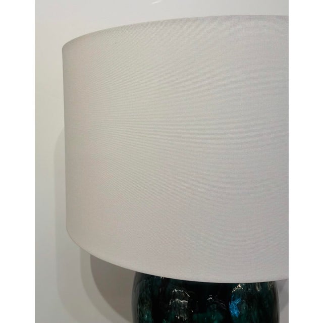 Modern Emerald Drip Glaze Ceramic Ceralene Table Lamp For Sale In Atlanta - Image 6 of 7