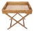 Artifacts Rattan Butler Tray Table 25.5" with Glass Insert, Honey Brown For Sale