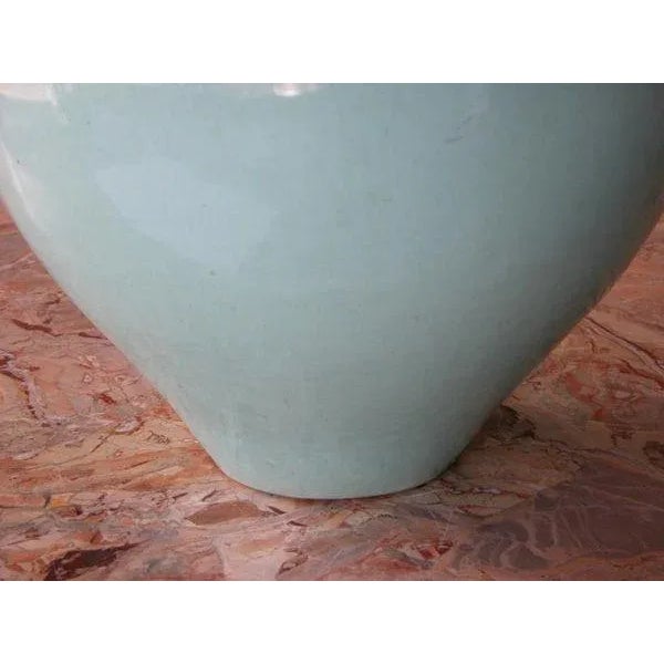 Early 20th Century A Large-Scaled American Pottery Aqua-Glazed Urn For Sale - Image 5 of 5