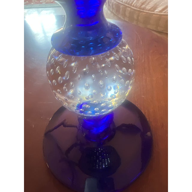 This is a 12’´ tall, classic Cobalt Blue, called « Ritz Blue », American made Vase from the turn of the 18th to the 19th...