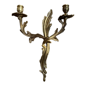 Vintage Brass Double Armed Wall Sconce Candelabra