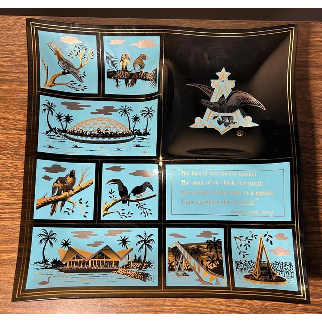 Up for sale is a Vintage 1960’s Anheuser-Busch Busch Gardens Smoked Glass Souvenir Divided Snack Tray! It measures 11 7/8”...