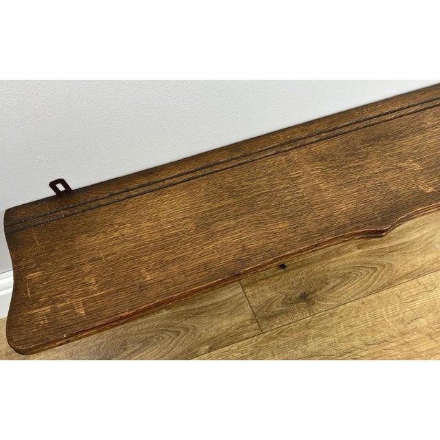 Vintage French Wall Coat Rack in Oak For Sale - Image 5 of 7