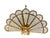 Vintage brass plated folding screen for the fireplace. Peacock style fan that opens up. You can use it decoratively as...