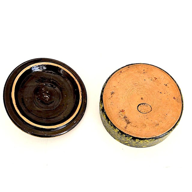 Olive 1960s Bitossi for Rosenthal Netter Glazed Ceramic Bowl With Lid Designed by Aldo Londi For Sale - Image 8 of 16