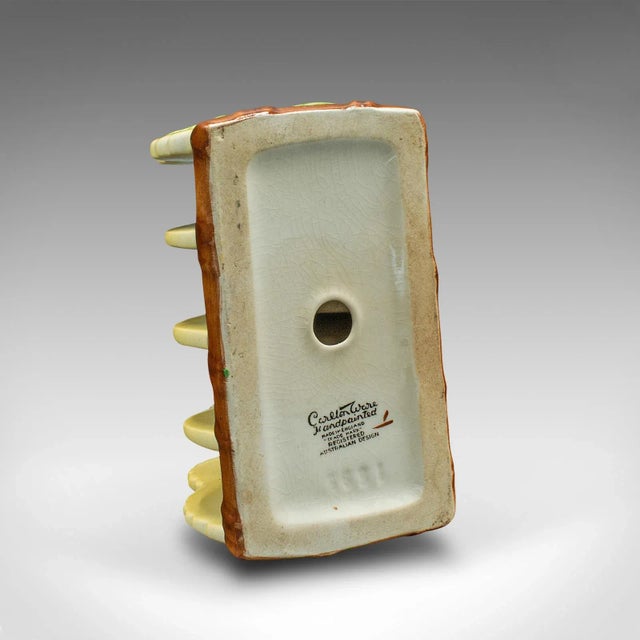 Yellow 1940s Vintage English Ceramic Decorative Toast Rack For Sale - Image 8 of 9