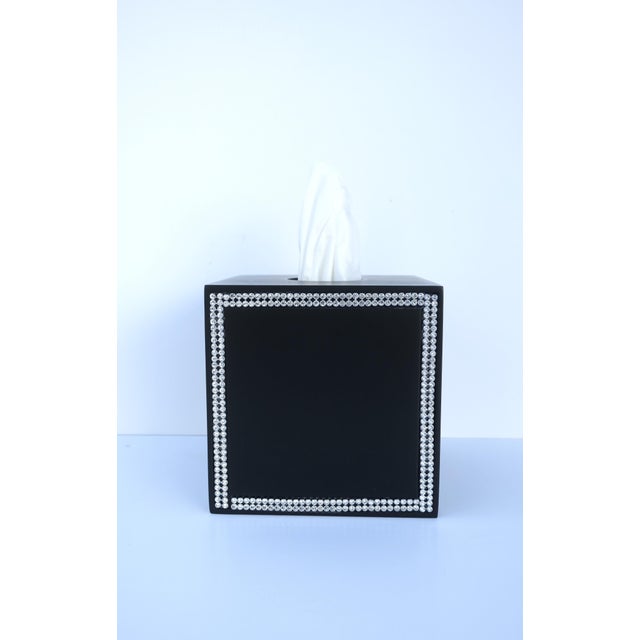 Contemporary Black Tissue Box Cover For Sale - Image 3 of 11