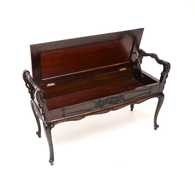 A beautiful and very well made antique Victorian duet piano stool / bench. This was made in England, it dates from around...