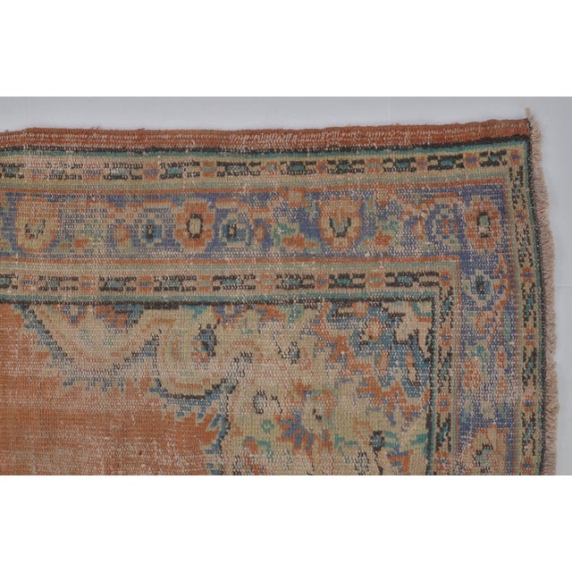 1950s Decorative Floral Oushak Wool Carpet For Sale - Image 10 of 10